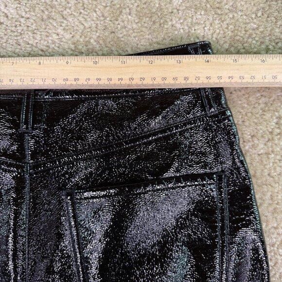 Express Womens Pants Size 4 Straight Leg Super High Rise Faux Leather Black E813 - Picture 9 of 13